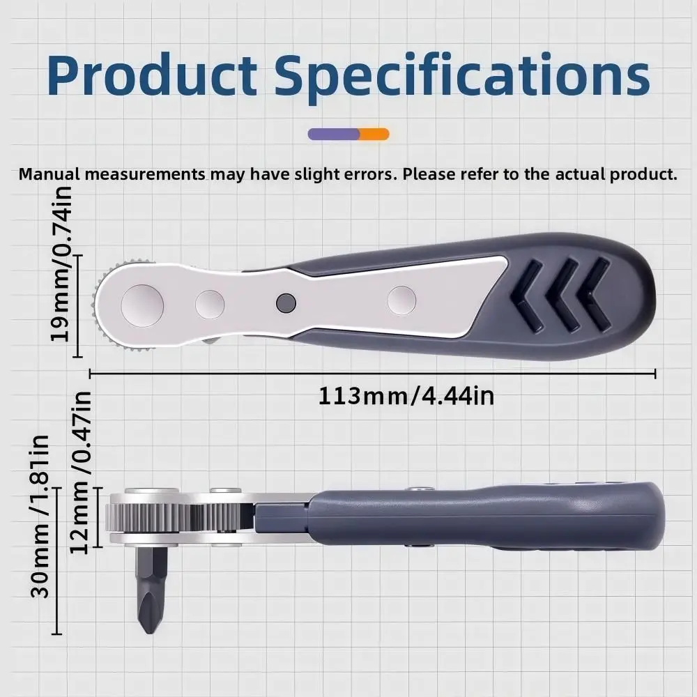 24in1 Ratcheting Screwdriver Set 36-Tooth Anti-slip Mini Ratchet Wrench Set Wear-resistant Right Angle Offset Screwdriver Set