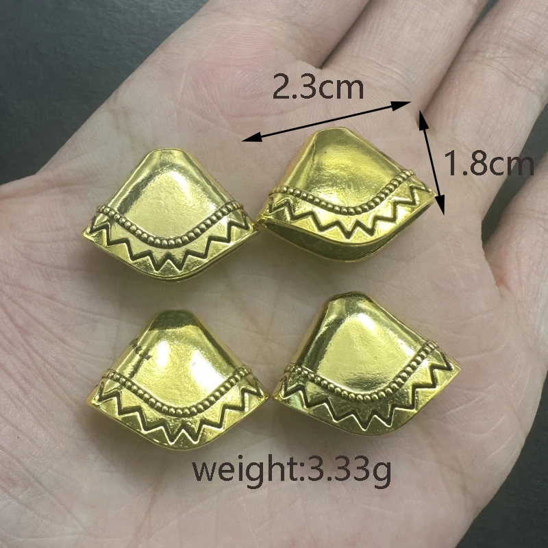 10pcs 3-color Charm Horn Perforated Bead Hat End Spacing Connector DIY Bracelets Necklaces Jewelry Accessories Wholesale