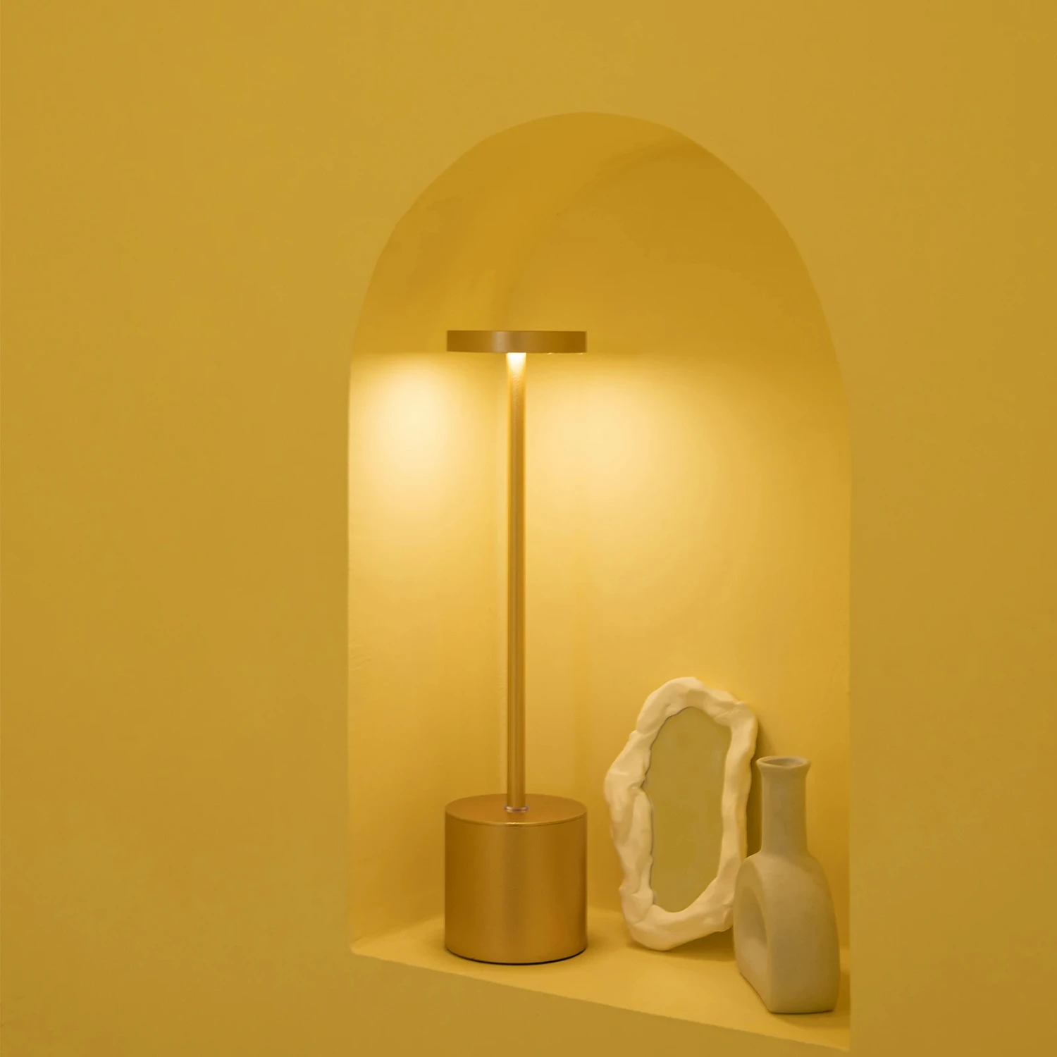 Modern Cordless Desk Lamp with 3 Adjustable Color Temperatures - Rechargeable LED Table Lamp - Energy Efficient Night Light for 