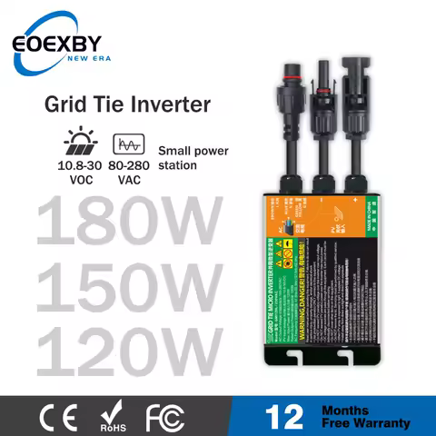 120W 150W 180W MPPT Solar PV Grid Tie Micro Inverter GMI series Input DC10.8-30V Output 110V-240V 65 Solar On Grid