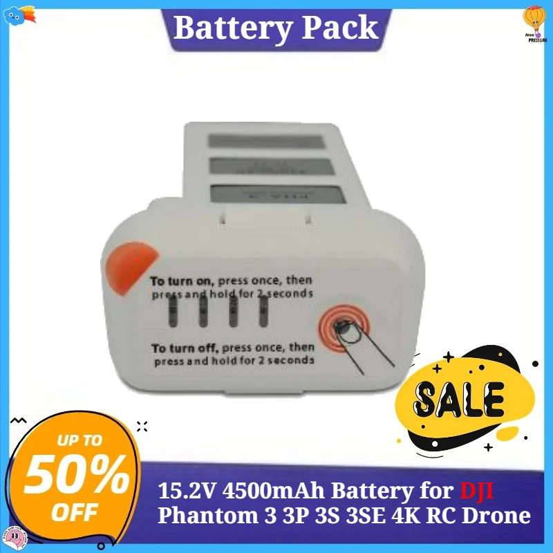 

New Large Capacity 15.2V 4500mAh Battery for DJI Phantom 3 3P 3S 3SE 4K RC Drone Intelligent Flight Accessories Drone Battery