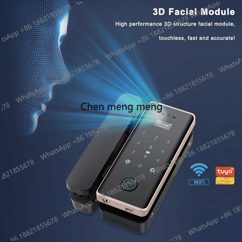 Electronic Lock Tuya Wifi Smart Lock Door Face Glass Door Lock Front Door Fingerprint Intelligent Smart