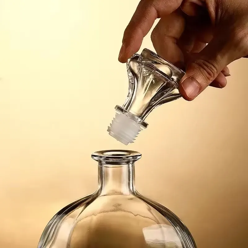 200ml/550ml Cold Extract Glass Bottle Vodka Bottle Whiskey Wine Whisky Fruit Wine Green Plum Wine Hip Flasks Coffee Bottle view 4