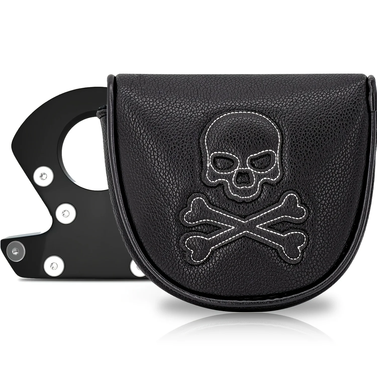 capa-para-cabeca-de-putter-de-golfe-1-unidade--design-de-caveira-com-linha-branca-em-pu-acolchoado-e-adaptado-para-putter-com-fecho-magnetico