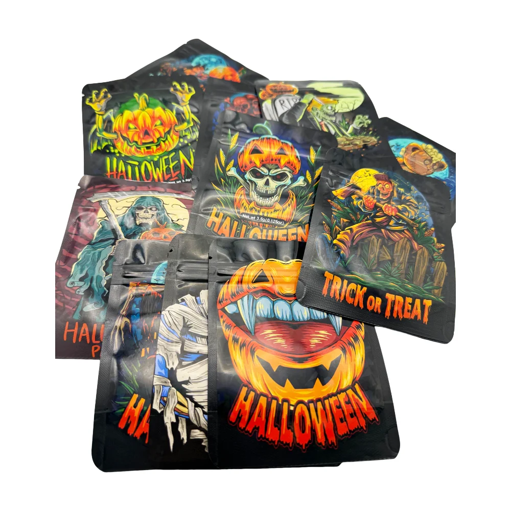 50 قطعة أكياس مقاومة للرائحة مايلر المجسم الأغلاق أكياس احباط الحقيبة أكياس بسحاب قفل لجميع القديسين لصالح تخزين تغليف المجوهرات