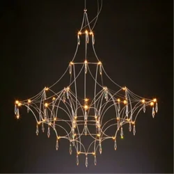 Starry Sky Villa Living Room Large Pendant Italian Minimalist Restaurant Lighting Modern Art Loft Staircase Crystal Pendant