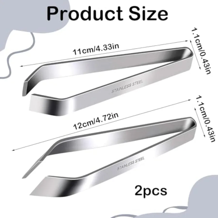 Professional Stainless Steel Fish Bone Tweezers and Slant Pliers Remover Set - 2 PCS for Cooking Salmon Trout - Kitchen Fish Bo