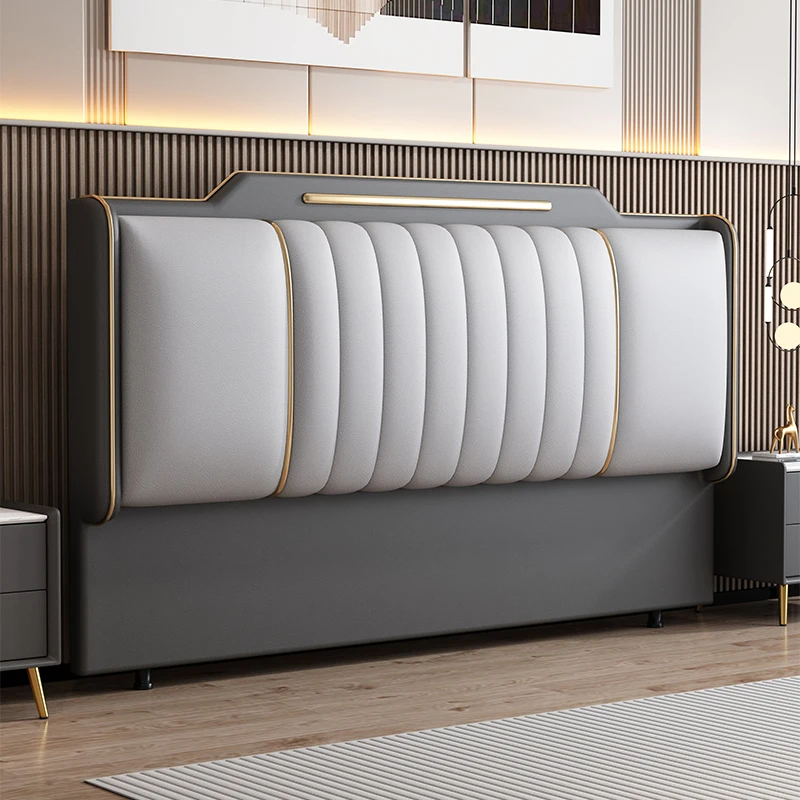 Upholstered Bed Headboards Nordic Luxury Comfortable Leather Bed Headboard Design Modern Cabecero Acolchado Bedroom Furniture image 3