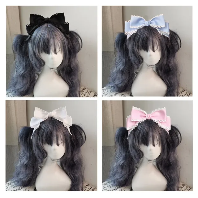 lolita nakrycie głowy Lolita opaska na głowę lalka duża kokarda spinka do włosów pokojówka ręcznie robione KC akcesoria cosplay Anime japońskie akcesoria do włosów