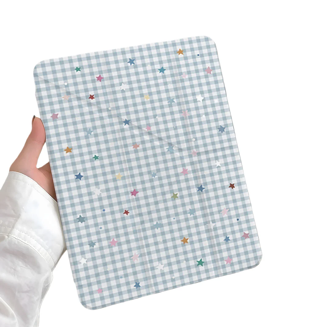 

Colorful Star Pen Slot Tablet Case For Mini7 6 iPad Pro2024 2022 2021 2020 2019 2018 2017 11 10 9 8 7 6 5 Air7 6 5 4 3 2 1 Cover