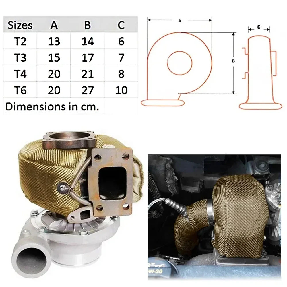 T2 T25 T28 GT28 GT30 GT35 T3 T4 T6 Titanium Turbo Blanket Shield Barrier Charger Cover 5m Exhaust Thermal Header Heat Wrap Tape