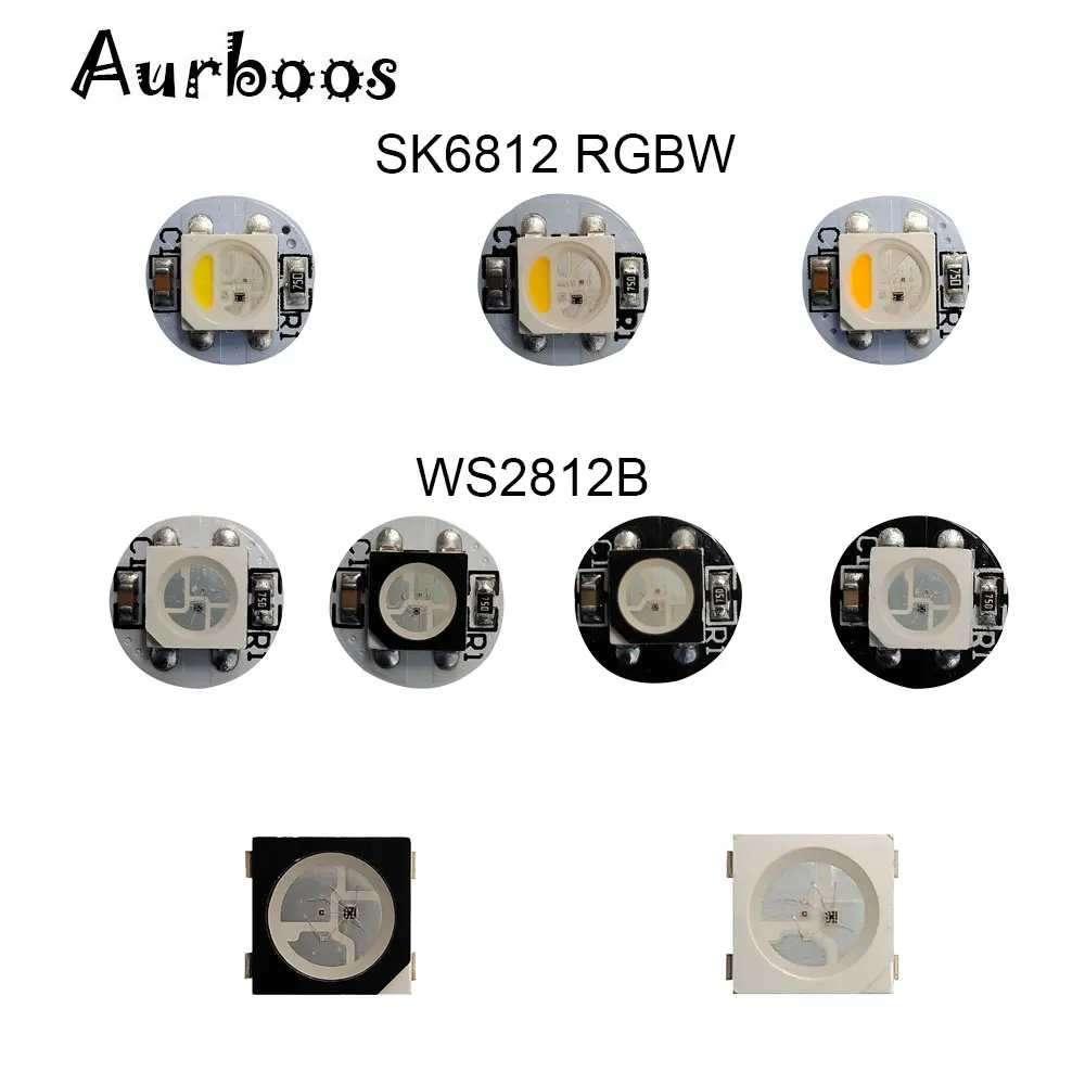 10 ~ 50 adet WS2812B SK6812 RGBW RGBWW ayrı ayrı adreslenebilir LED çip WS2812 RGB SMD5050 siyah/beyaz PCB LED lamba yuvası DC5V