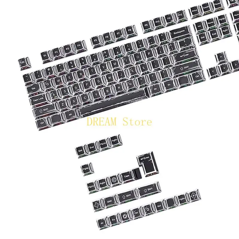 Keyboard Upgraded Keycap Set 131Keys PBT Original Height Side Printed Through Keycaps for Crossed Stem Layout Boards Best Sale