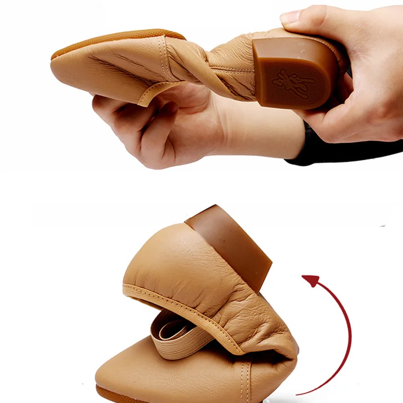Damesschoenen Moderne balletdansschoenen Echt varkensleer Jazzdansschoenen Split rubberen zool Jongen meisje