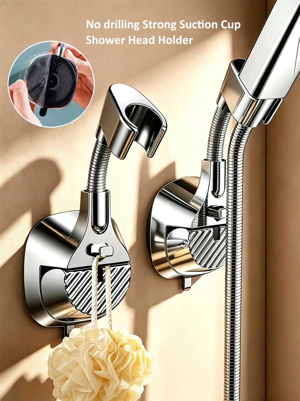 Shower Head Holder No Drill Holes Mural Douche Strong Suction Cup Shower Support 360° Adjustable  Bathroom Wall Mount Bracket