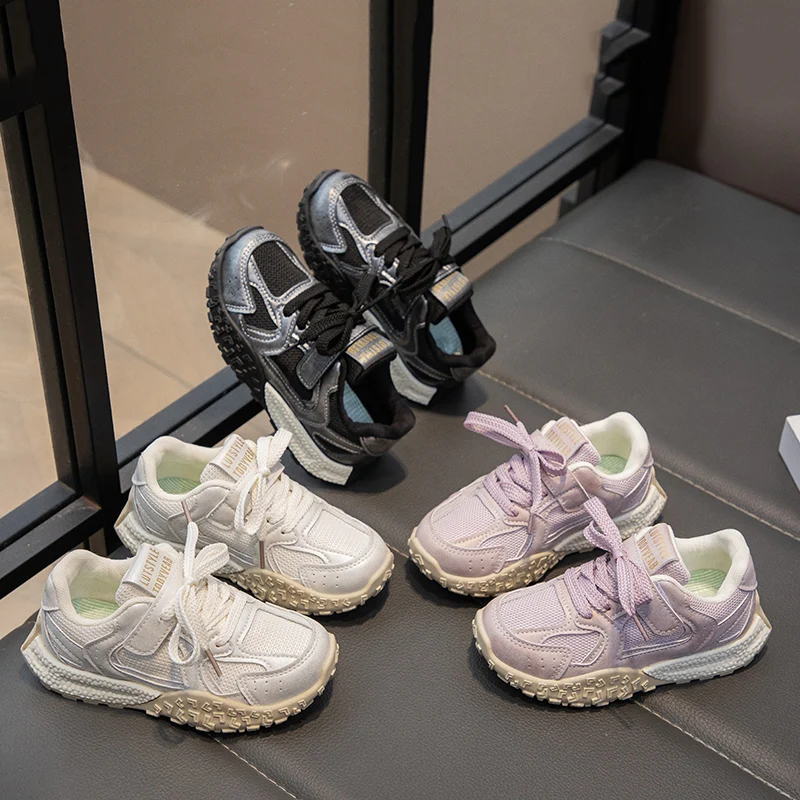 

Новинка 2024 года, детская дышащая спортивная обувь, женские противоскользящие тренировочные детские прогулочные спортивные туфли Детская Обувь