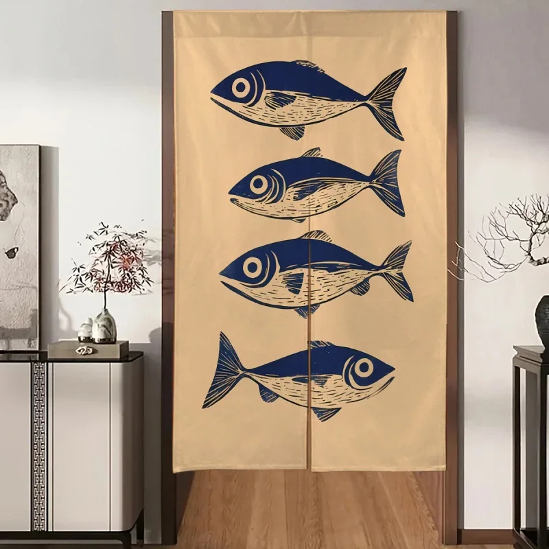 VIKAMA Japanese Style Half Door Curtain Is Suitable For Partition Curtains In Spaces Such As Restaurants Tea Rooms And Entrances