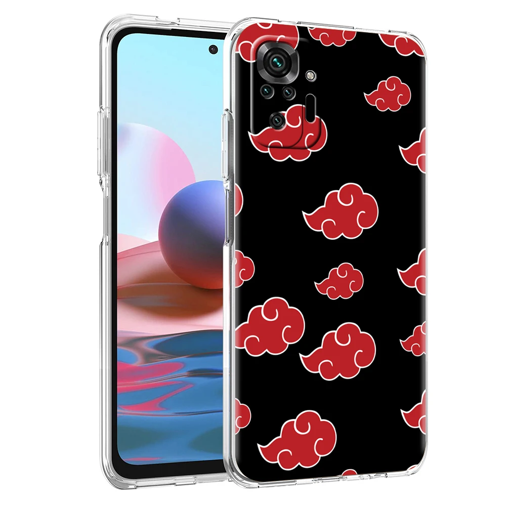 A-Akatsuki Cloud Phone Case Cover for Redmi Note 10 11 11T 7 8 8T 9 K40 Gaming 9A 9C Pro Plus Transparent Soft Shell Capas Bags