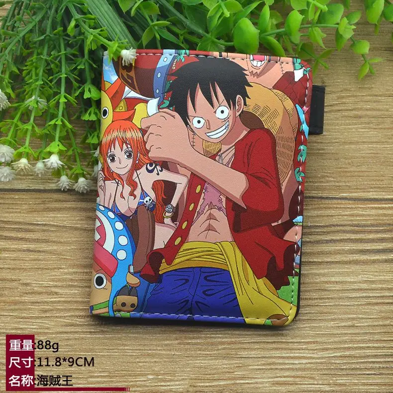 New One Piece Anime Wallet PU Leather Coin Purse Luffy Zoro Nami Cartoon Multifunctional Card Holders Men Short Wallet Xmas Gift