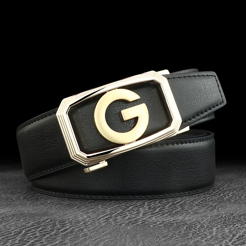 

High quality designer belts male letter G Automatic Buckle men famous brand genuine leather formal wear casual cintos masculinos