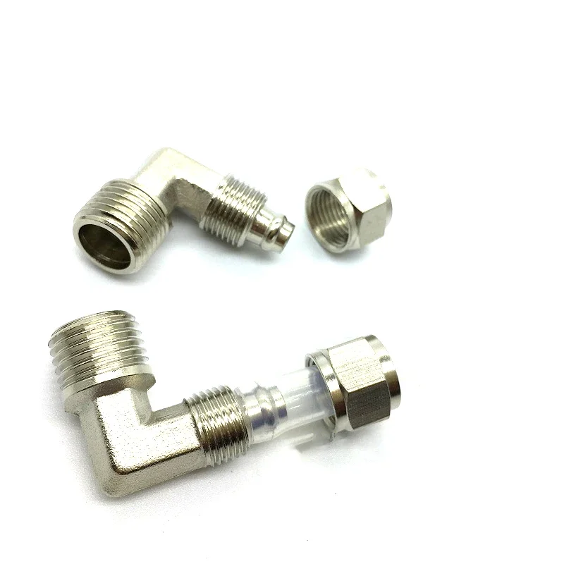 Nickel-plated copper internal thread external thread 1/8” 1/4” 3/8” 1/2” inch thread (PT) trachea quick connector 4 6 8 10 12 mm