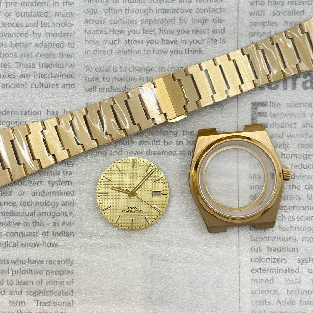 自動移動用に変更されたケースストラップセット、黒、サファイアガラス底部、新しいスーパープレーヤー、nh35およびnh35に適合、prx40mm