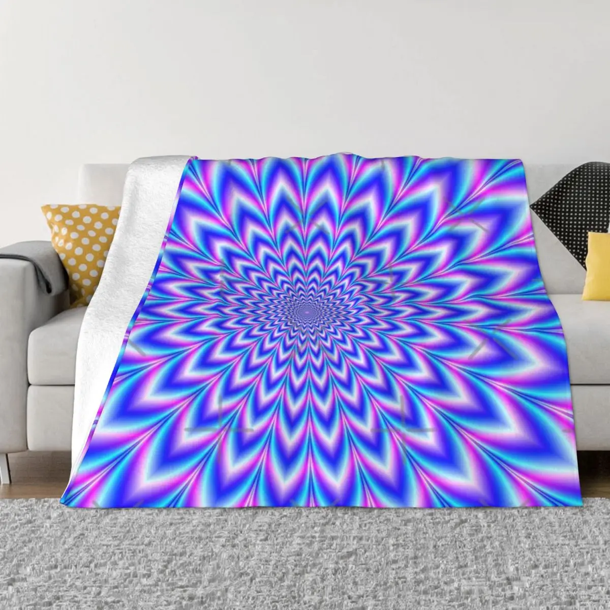 

Psychedelic Pulse In Blue And Pink Anime Blanket Quilt For Bed Thin Wadding Blanket Throw Blanket