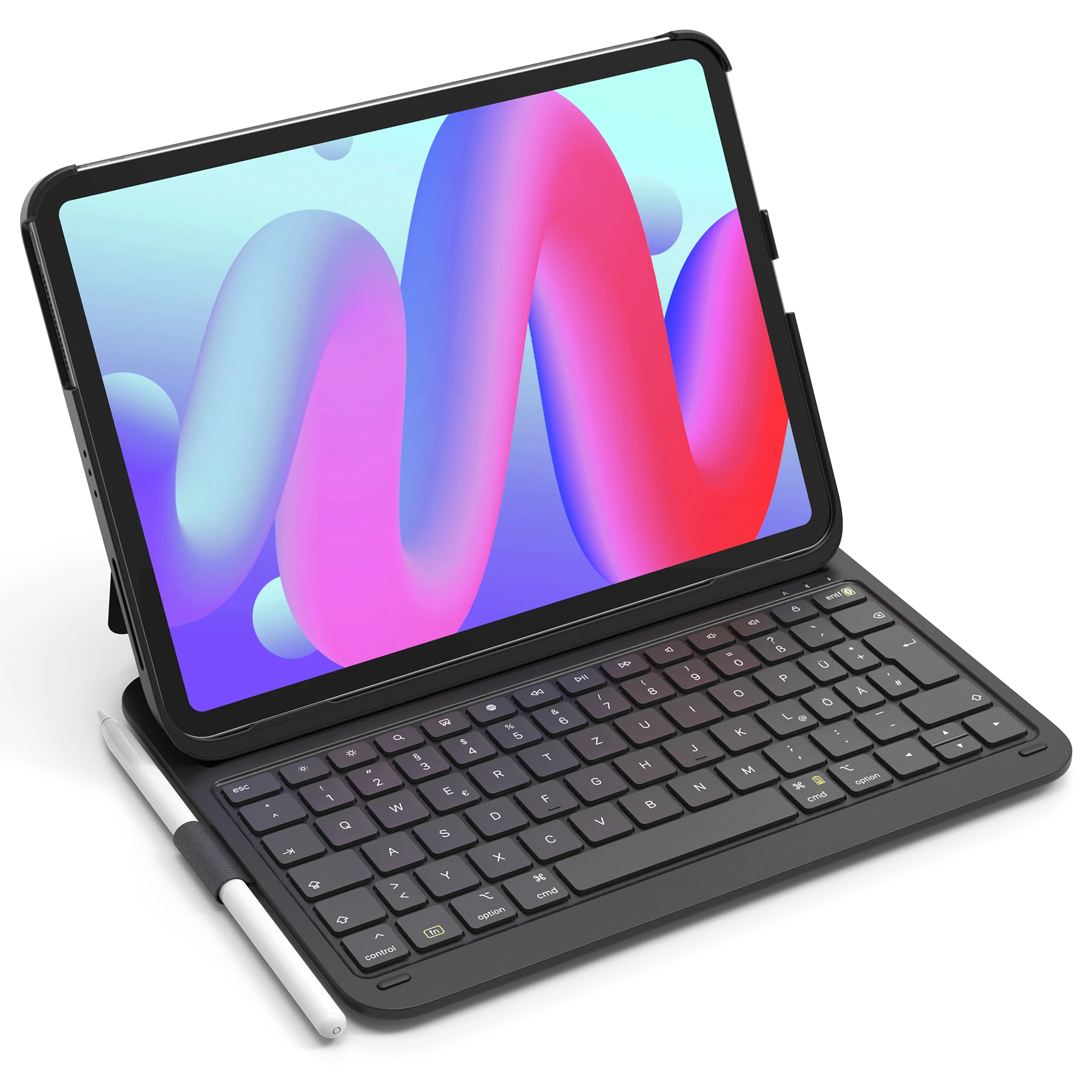 Super-leicht Tastatur Hülle für iPad 11" 11 Gen (A16 2025), iPad 10, iPad Air 11" M4/M3/M2 (2026/2025/2024), iPad Air 5/4, iPad Pro 11" 4/3/2/1, QWERTZ, BK2007