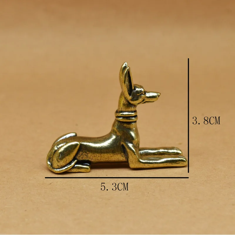 Brass retro solid Pharaoh Hound statue a decorative piece for the living room or tea table
