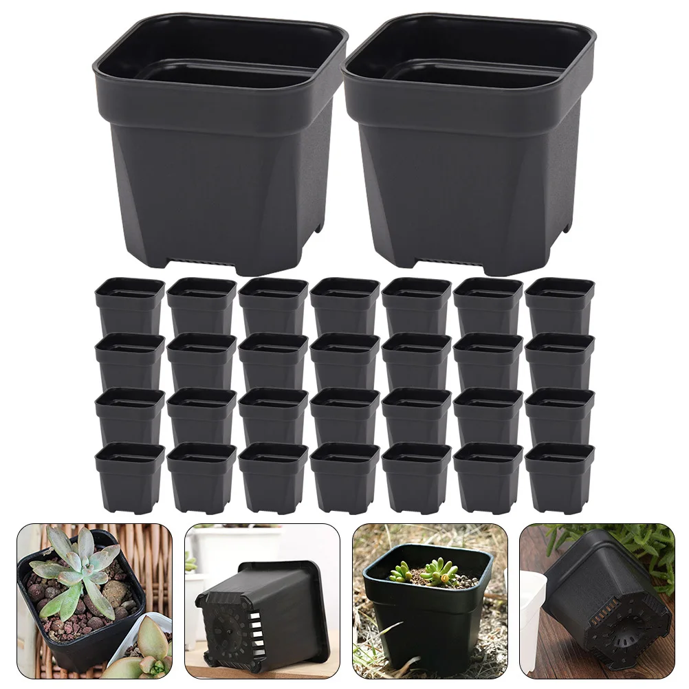 30 قطعة زارع بلاستيكي سميك متجمد ثقب الصرف أواني الحضانة حديقة زهرة زراعة الحاويات داخلي في الهواء الطلق نبات عصاري