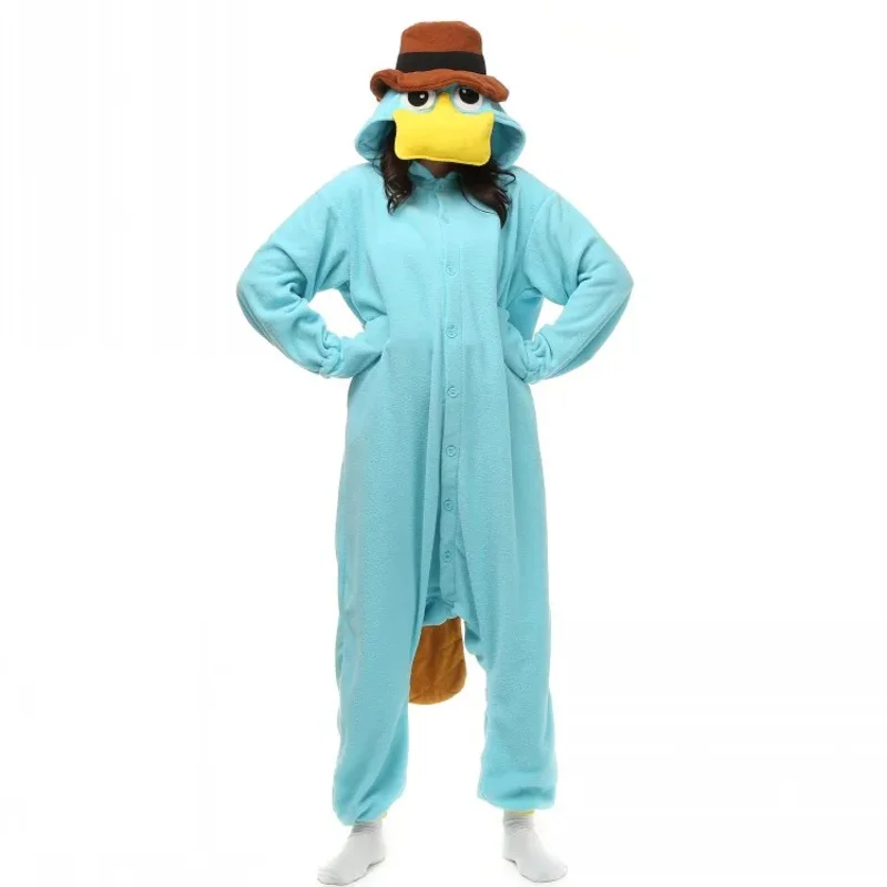 Unisex Perry die Schnabeltier Kostüme Onesies Monster Cosplay Pyjamas Erwachsenen Pyjamas Tier Nachtwäsche Overall