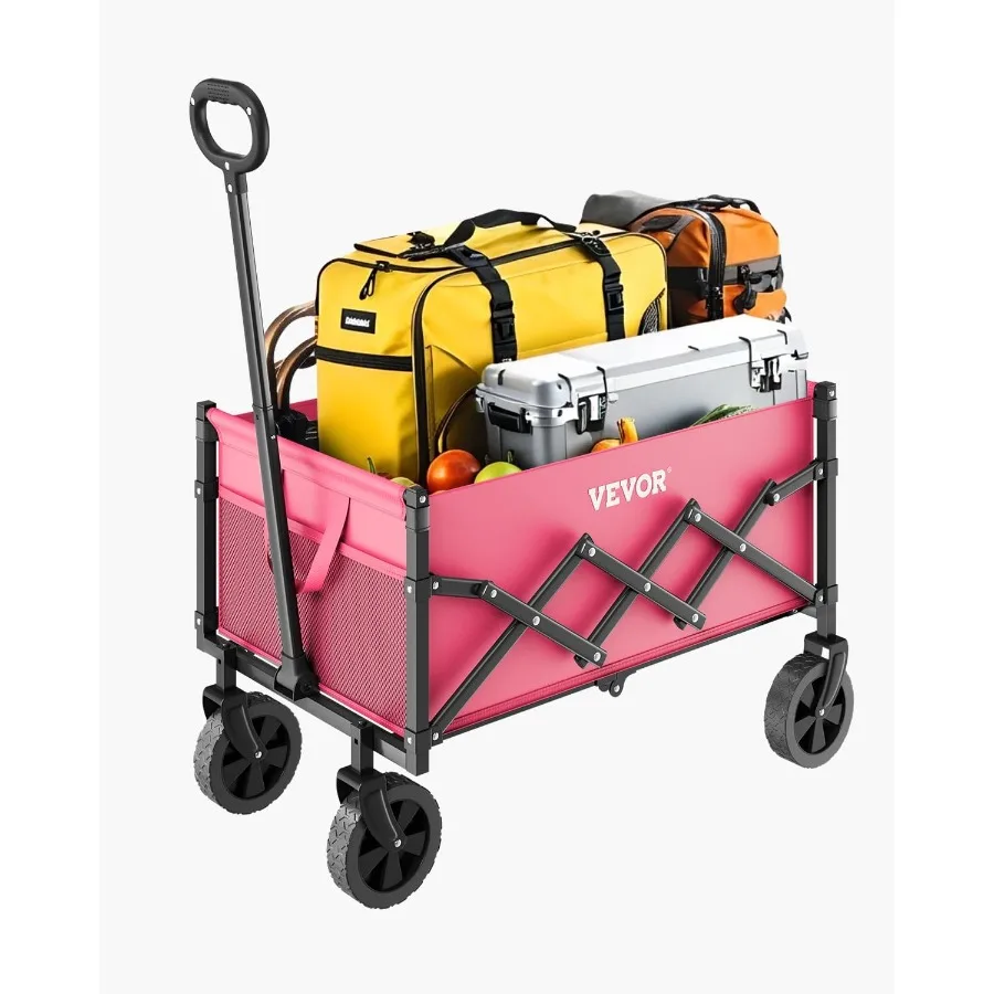 عربة عربة قابلة للطي بعجلات قابلة للطي 120L 225LBS عربة قابلة للطي شديدة التحمل عربة بقالة محمولة للبقالة Ca