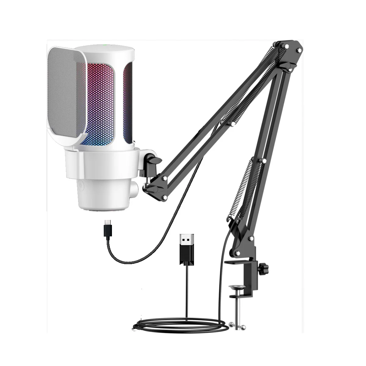 

Live streaming microphone, computer game live streaming /mobile phone voice recording /condenser microphone,With Adjustable Arm