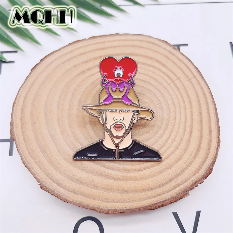 Creative Rapper Character Avatar Enamel Pins Love Doll Handsome Boy Alloy Brooch Badge Personalized Jewelry Gift For Friends