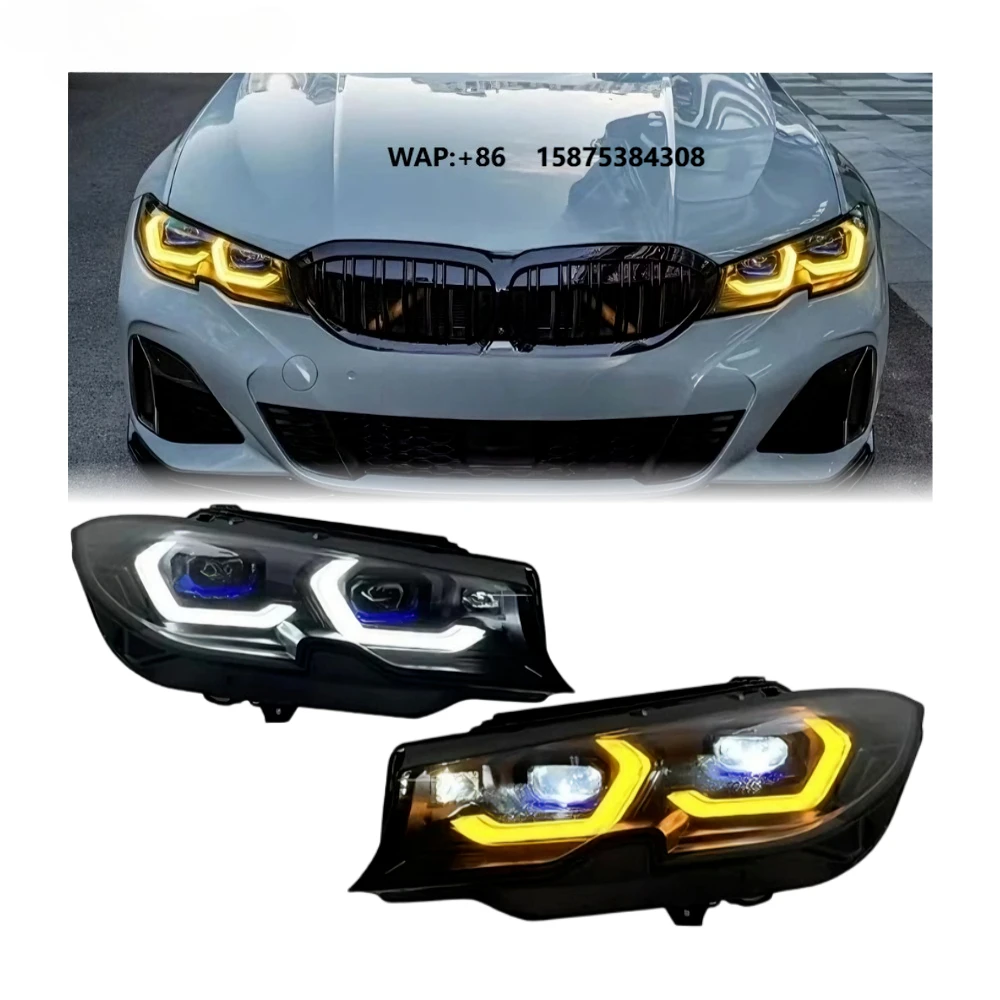 

HETOP G20 Headlight 2018-2022 3 Series Dual Color Version Yellow and White Upgrade LED DRL Lamp Lens Style for