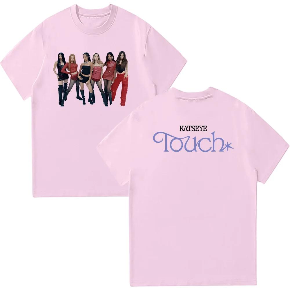 Katseye Touch Photo t-shirt neutre mode Pop musique à manches courtes été femmes hommes haute qualité coton vêtements amples décontracté t-shirts