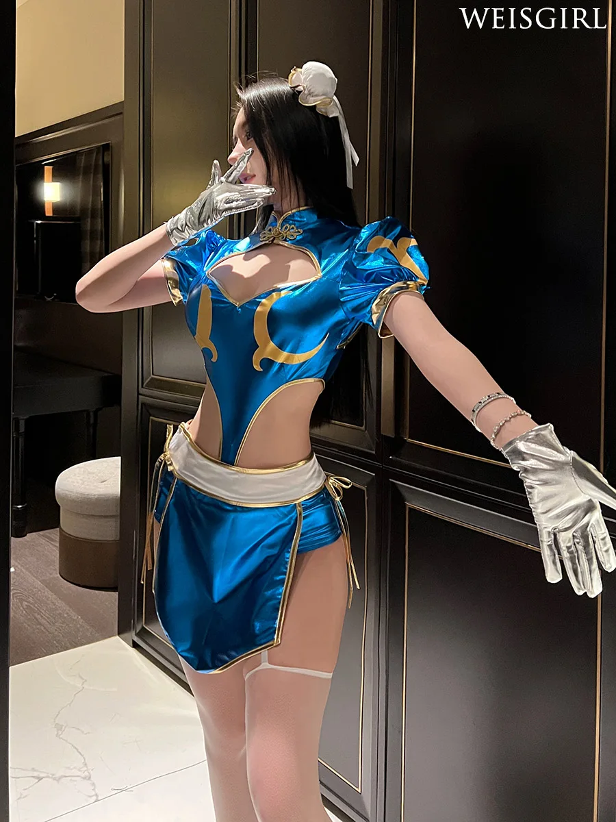 

Japanese Sexy Game Cosplay Suit Chunli Imperial Sister Cheongsam Night Suit Small Chest Chinese Lady Pure Desire Uniform
