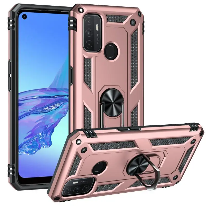 Shockproof Armor Magnetic Phone Case For Oppo A74 A93 A94 A35 A53 A53S A32 A52 A72 A92 A54 A55 A16 4G 5G Ring Holder Back Cover