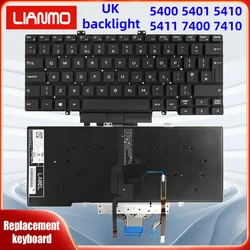 UK notebook keyboard for DELL Latitude 5400 5401 5410 5411 7400 7410 With backlight