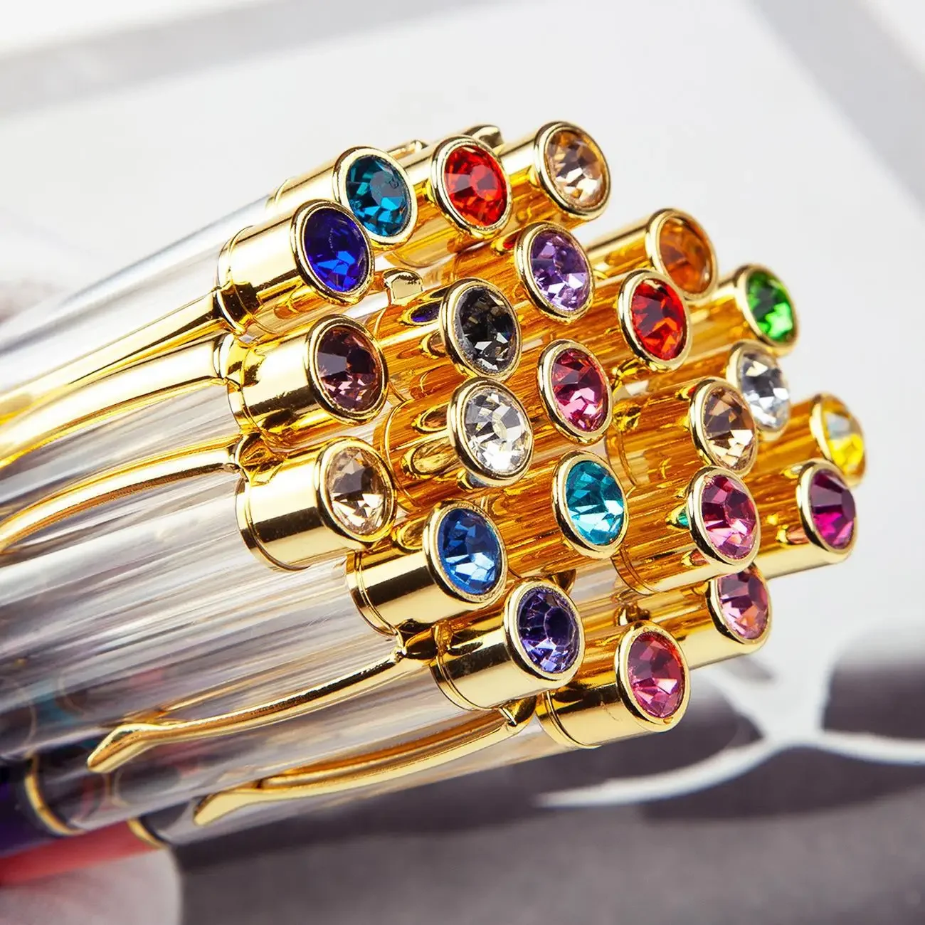 30PCS Metal Ballpoint Pen DIY Solid Color Empty Tube Ballpoint  Creative Gift Pen Rotating Ballpoint  With Accessories