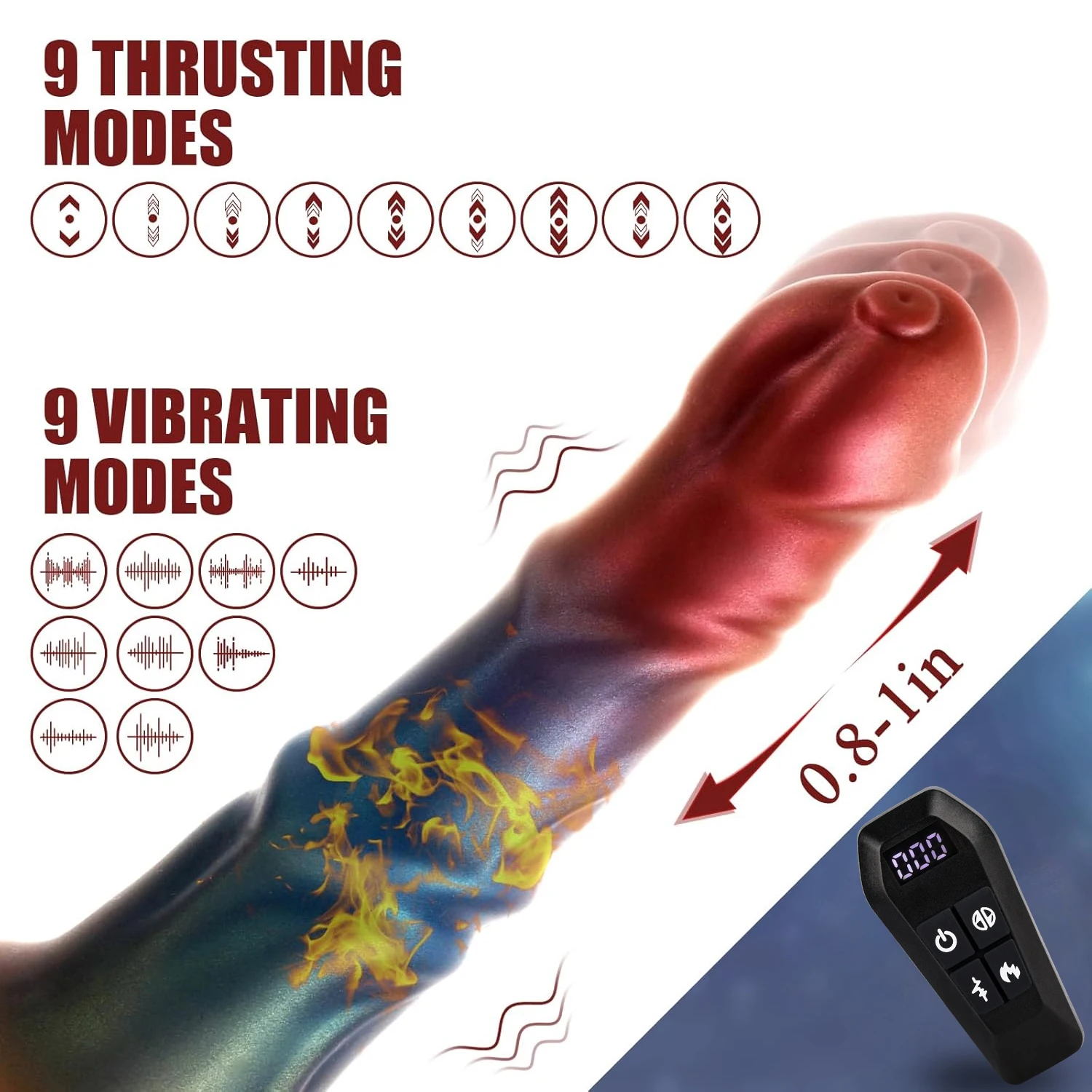 Consolador de caballo vibratorio de empuje, tapón Anal con Control remoto, estimulador del punto G, expansor de ano, ventosa, Juguetes sexuales para adultos