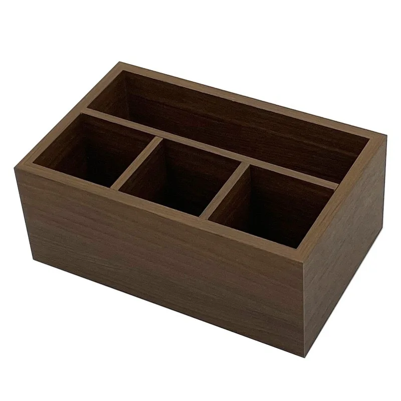 Wooden Desktop Multi-Functional North American Remote Control Storage Box Living Room Organizer Pen Holder