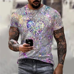 Flash Sequins Print T Shirt Men's Clothing Harajuku Streetwear Short Sleeve T Shirts Hip Hop Music Party Fashion Novel Tee Top