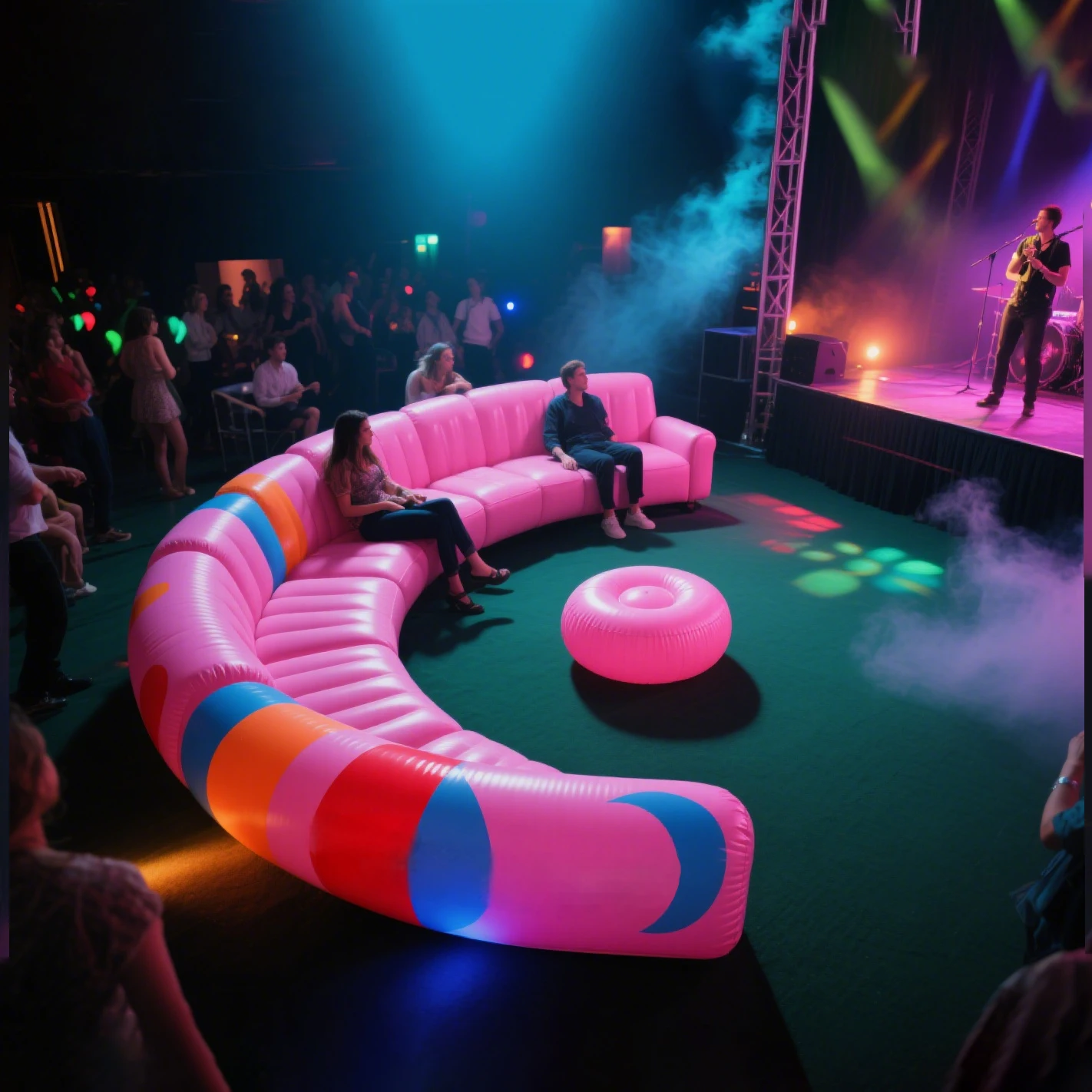 Portable Giant Outdoor Inflatable Garden Party Sofa Chair 20-Seats Air Couch Easy-to-Carry PVC Material