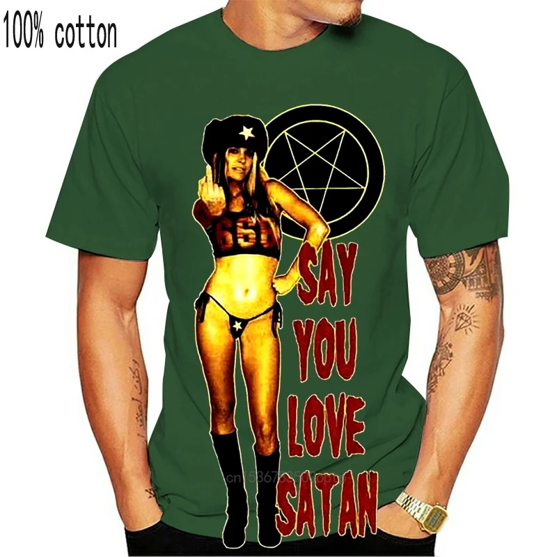 Camiseta con diseño divertido de Rob Zombie-Sheri Moon, XS-S-M-L, Say You Love Satan, XL-XXL