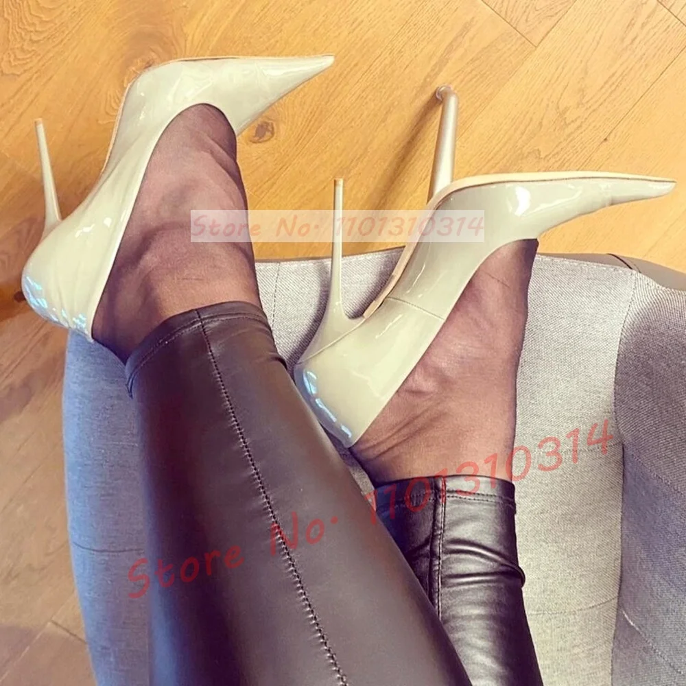 Super Pointed Toe Sexy Pumps Women Dress Shoes Summer Pink Patent Leather Pumps Chic Fashion Office Ladies Stiletto High Heels