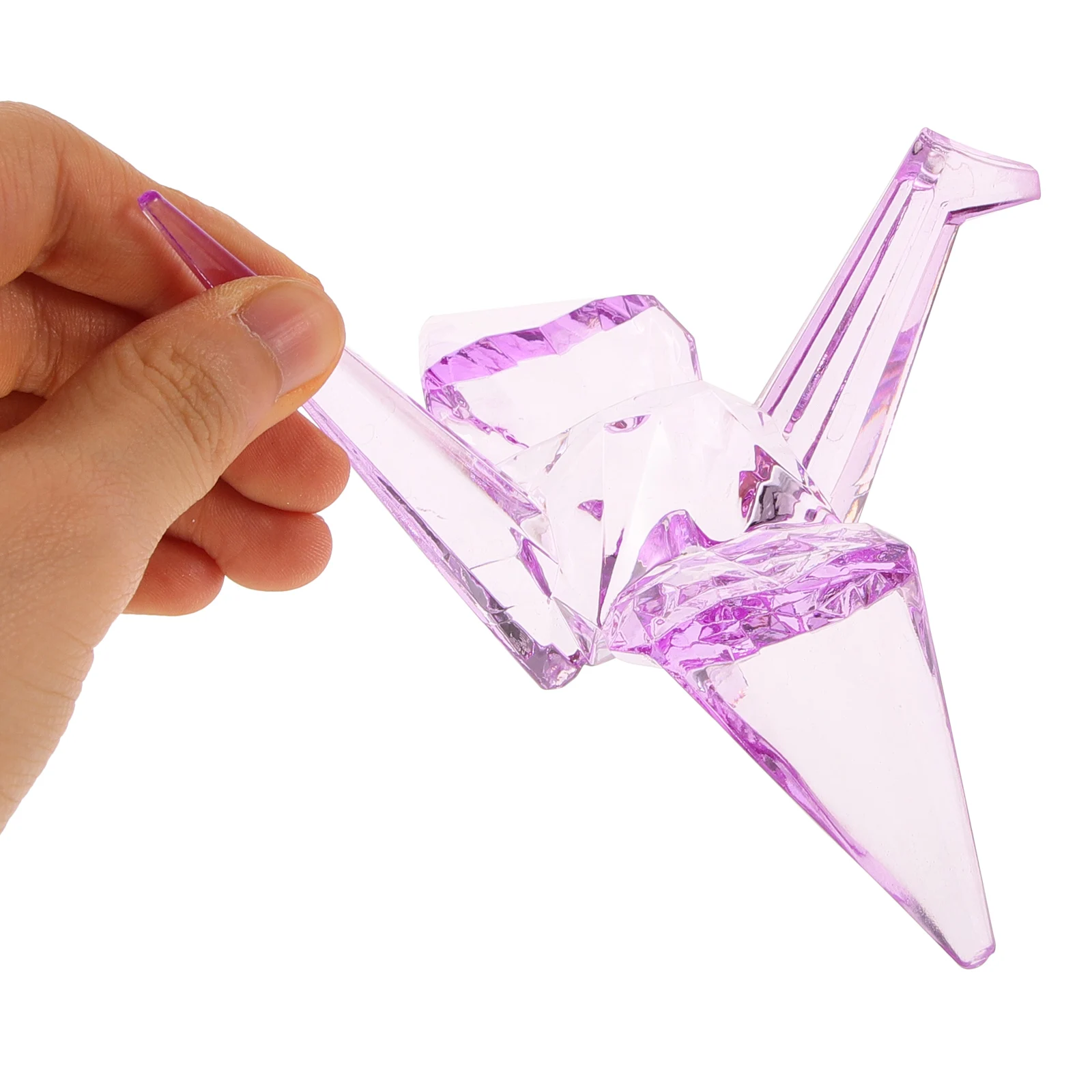 Big Size Transparent Acrylic Crane Figurine Cute Decoration Kids Birthday Gift Handcrafted Modern Bird for Table