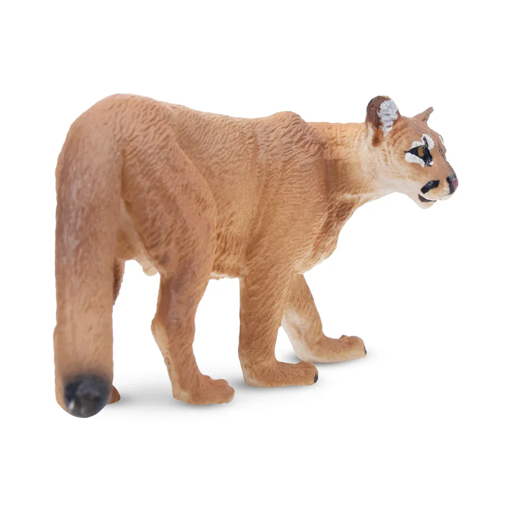 Toymany シミュレーションクーガー野生動物動物モデルおもちゃミニフィギュア人形アクション置物おもちゃ子供のギフトケーキ装飾