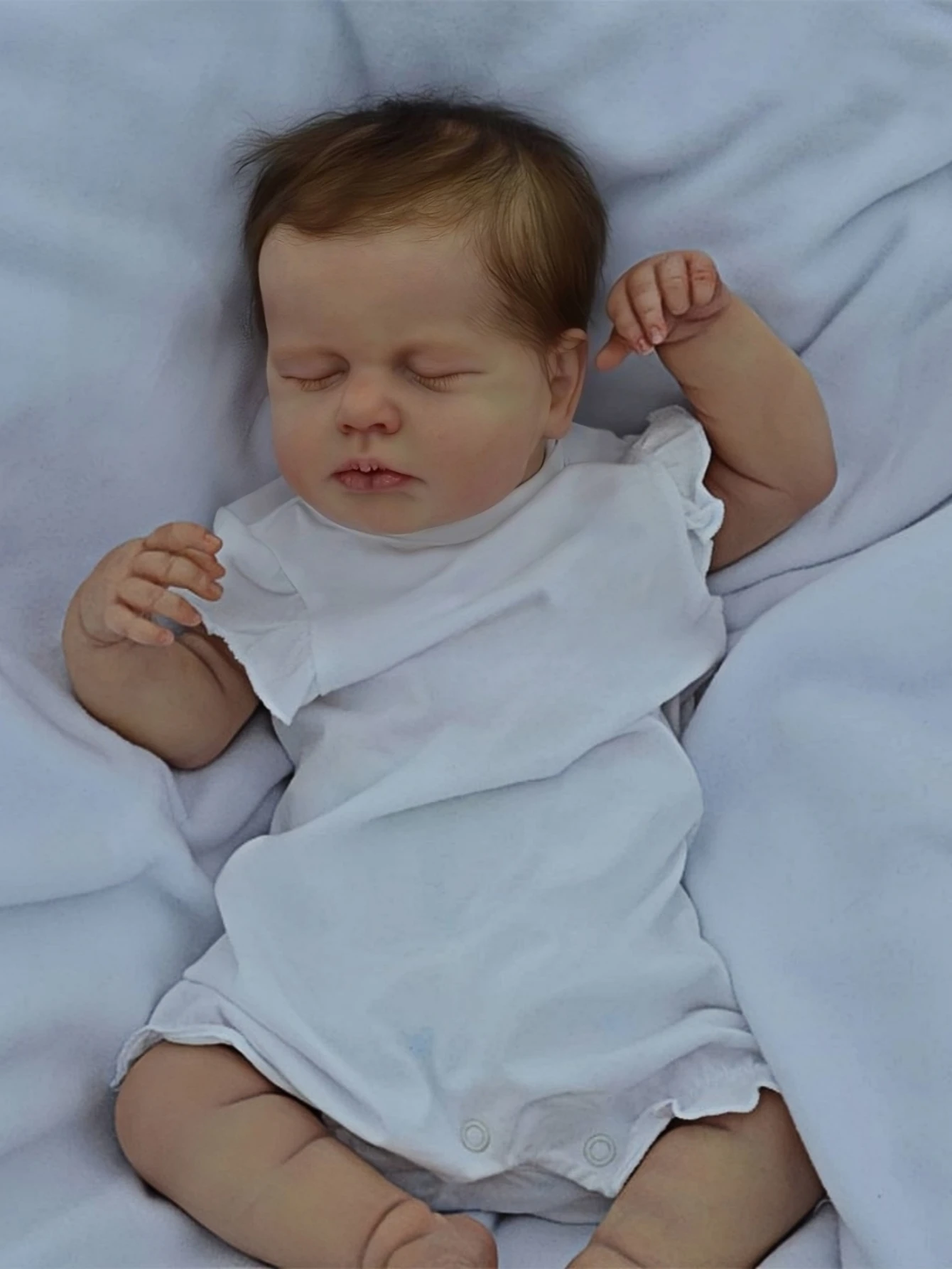 دمية Risbecko الرائعة مقاس 20 بوصة نابضة بالحياة من جديد - دمية عروق مرسومة يدويًا - هدية عيد ميلاد/هدية عيد الميلاد