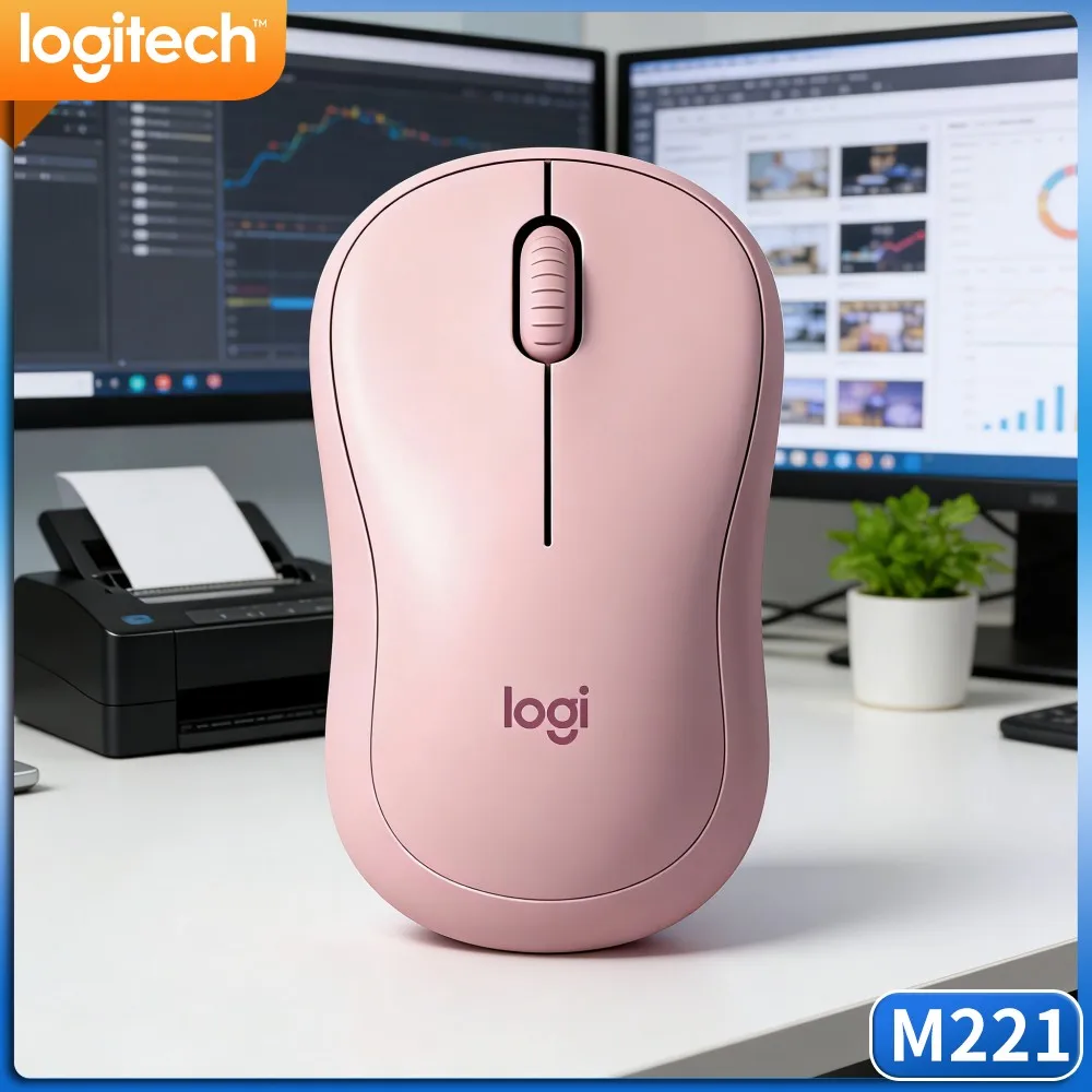 Logitech M221 Wireless Mute‑Click Mouse,Compact Light Body,1000DPI,Nano Receiver,For Travel Study Home Office PC